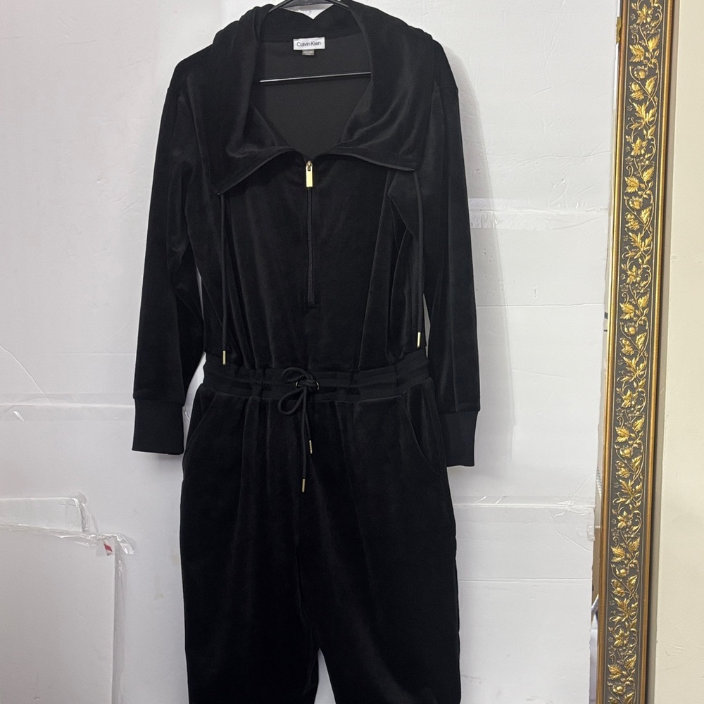 Black Velour Women's Jumpsuit